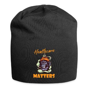 Healthcare Matters Cannabis Lover THC Medical Weed - Jersey Beanie - black - Front