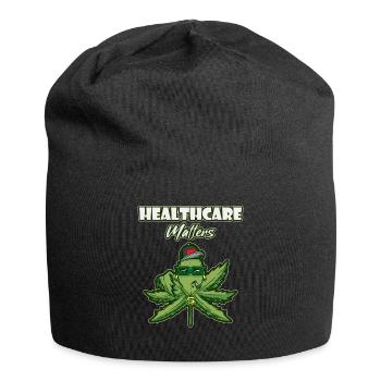 Healthcare Matters Cannabis Lover THC Medical Weed - Jersey Beanie - black - Front