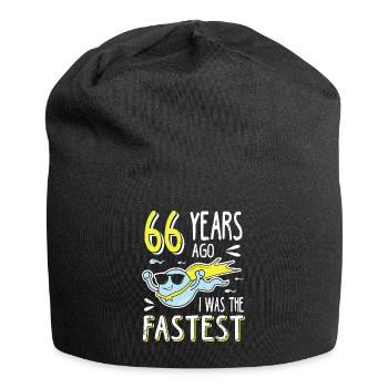 66 Years Ago I Was The Fastest 66. Geburtstag - Jersey-Beanie - Schwarz - Vorne