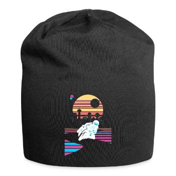 Motocycliste Cyclomoteur Vaporwave Moto - Bonnet en jersey - noir - Devant
