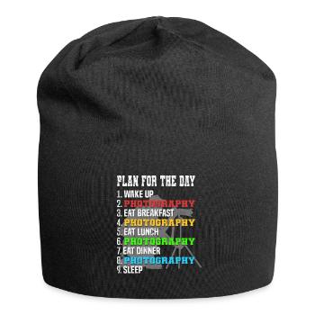 Plan photo pour la journée Appareil photo-Photographe-Horaire quotidien - Bonnet en jersey - noir - Devant