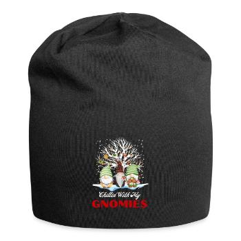 Chillin avec ma famille Gnomie Noël assortie - Bonnet en jersey - noir - Devant
