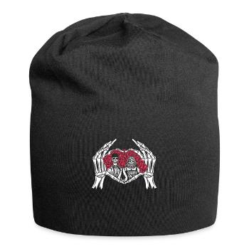 Infinite Love and Romance Gothic Bones Skeleton - Jersey-Beanie - Schwarz - Vorne