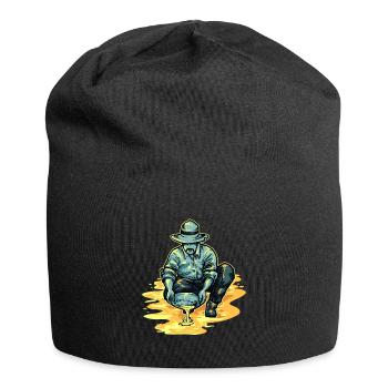 Goldsucher Goldmine Goldwäscher Goldrausch - Jersey-Beanie - Schwarz - Vorne
