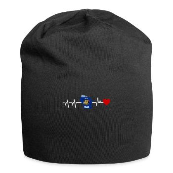 Cadeau de battement de cœur du Wisconsin - Bonnet en jersey - noir - Devant