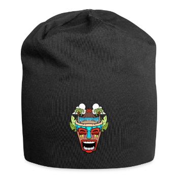 Tiki Head Tiki Hawaiian Hawaii Luau - Jersey Beanie - black - Front