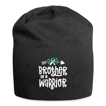 Brother Of A Warrior Teal Cervical Cancer Family - Jersey Beanie - black - Front