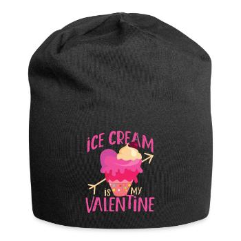 Ice Cream Valentines Day Heart - Jersey Beanie - black - Front