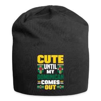 Dominica Dominica Flag Cute Until My Comes - Jersey Beanie - black - Front