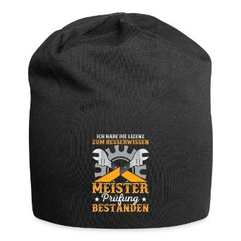 Schlosser Mechatroniker Meisterprüfung bestanden - Jersey-Beanie - Schwarz - Vorne