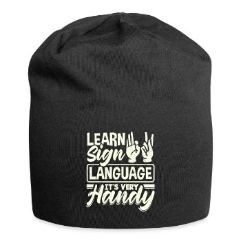 ASL Alphabet Teacher American Sing Language Its - Jersey Beanie - black - Front
