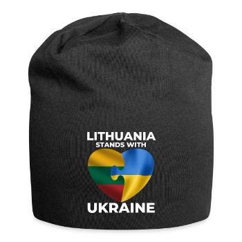 La Lituanie soutient l’Ukraine - Bonnet en jersey - noir - Devant