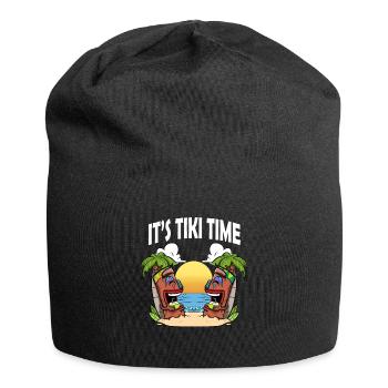 Tiki Head It's Tiki Time Hawaiian Hawaii Luau - Jersey Beanie - black - Front