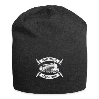 Zug Lokomotive Hobby Trainspotting Eisenbahnfan - Jersey-Beanie - Anthrazit - Vorne