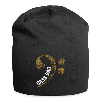 Papa spielt Bass Papa ist Bassist - Jersey-Beanie - Schwarz - Vorne