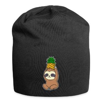 Pineapple Sloth Pineapple Gift - Jersey Beanie - black - Front