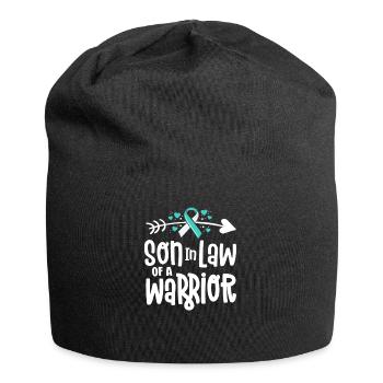 Son-In-Law Of A Warrior Cervical Cancer Family - Jersey Beanie - black - Front