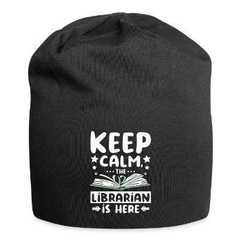 Keep calm the librarian is here - Jersey Beanie - black - Front