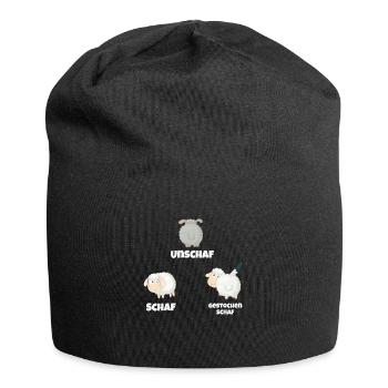 Fotografie: Schafe ohne Schafe, gestochen - Jersey-Beanie - Schwarz - Vorne