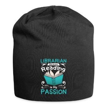 Librarian because reading is my passion - Jersey-Beanie - Schwarz - Vorne
