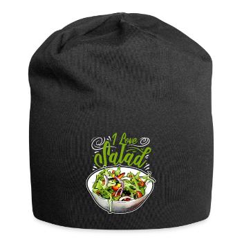 J’adore la salade végétarienne Dictons végétaliens - Bonnet en jersey - noir - Devant