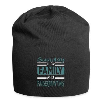 Sunday is for family and Fingerpainting Spruch - Jersey-Beanie - Schwarz - Vorne