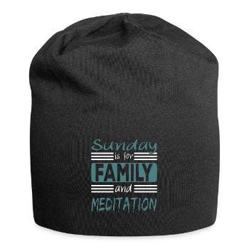 Sunday is for family and meditation saying - Jersey Beanie - black - Front