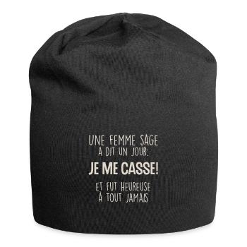 idee depart collegue de travail humour f - Bonnet en jersey - noir - Devant