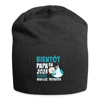 Bientôt Papa En 2023 Cadeau Annonce Grossesse - Bonnet en jersey - noir - Devant