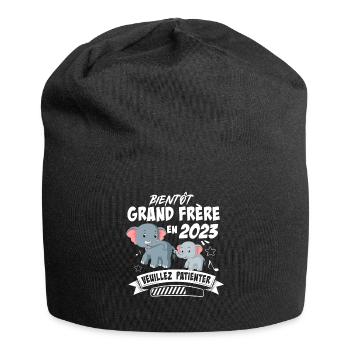 Bientôt Grand Frère En 2023 Cadeau Grossesse - Bonnet en jersey - noir - Devant