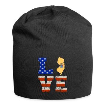 Liebe New Jersey Geschenk - Jersey-Beanie - Schwarz - Vorne