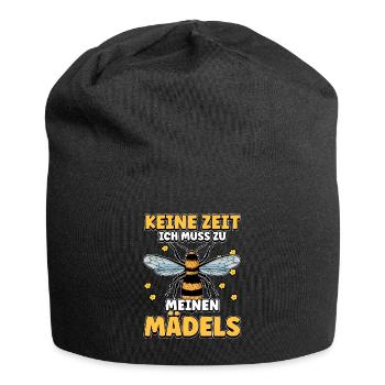 Keine Zeit Ich Muss Zu Meinen Mädels Bienen Imker - Jersey-Beanie - Schwarz - Vorne