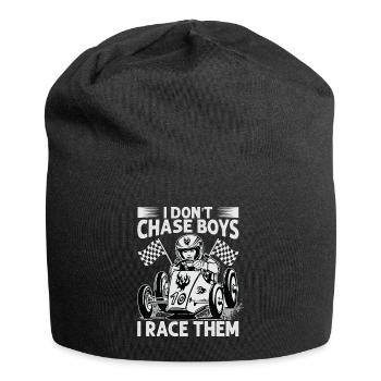 I Don't Chase Boys I Race Them - Racing - Race Car - Jersey-Beanie - Schwarz - Vorne