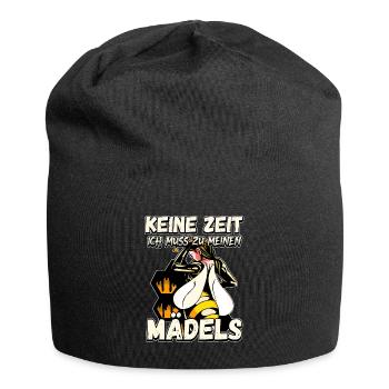 Keine Zeit Ich Muss Zu Meinen Mädels Bienen Imker - Jersey-Beanie - Schwarz - Vorne