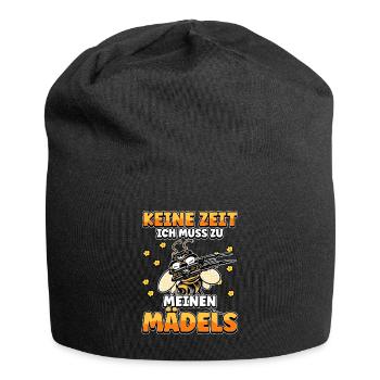 Keine Zeit Ich Muss Zu Meinen Mädels Bienen Imker - Jersey-Beanie - Schwarz - Vorne
