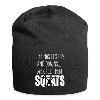 squats gym quote - Jersey Beanie - black - Front