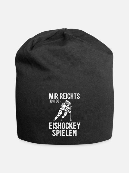 Eishockey spielen - Ice Hockey Spruch - Jersey-Beanie - Schwarz