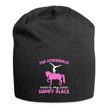 Voltigieren The Horseback Is My Happy Place - Jersey-Beanie - Schwarz - Vorne