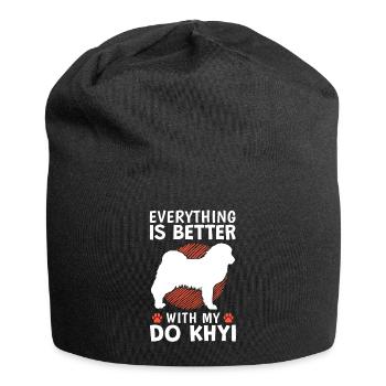 Everything better with Do Khyi Tibetmastiff - Jersey Beanie - black - Front