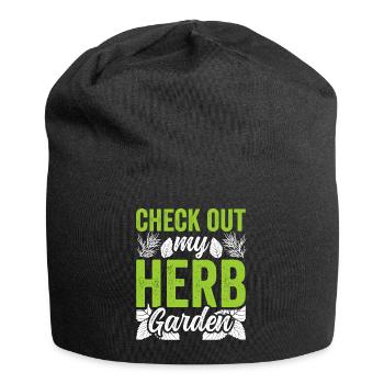 Découvrez mes herbes de jardin d’herbes aromatiques - Bonnet en jersey - noir - Devant