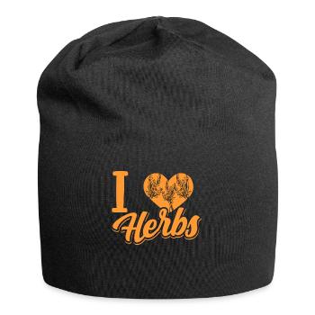 J’adore les herbes herbes herbes aromatiques jardin d’herbes aromatiques - Bonnet en jersey - noir - Devant