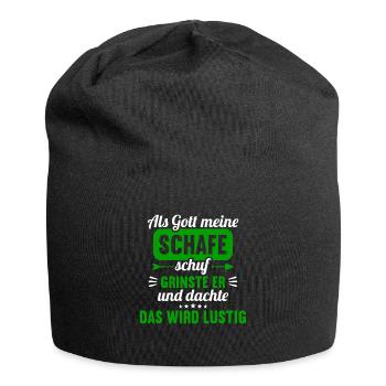 Als Gott meine Schafe schuf das wird lustig Schaf - Jersey-Beanie - Schwarz - Vorne