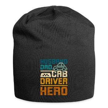 Husband dad cab driver hero - Jersey Beanie - black - Front
