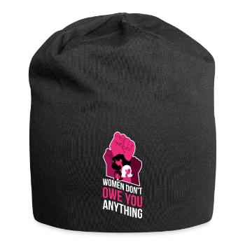 Women Dont Owe You Feminismus Geschenk - Jersey-Beanie - Schwarz - Vorne