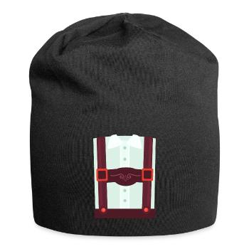 Fake Hosenträger Lederhosen Bayern Trachten - Jersey-Beanie - Schwarz - Vorne