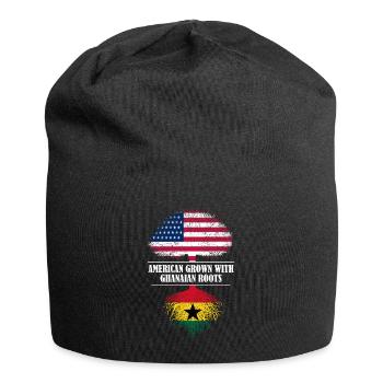 Américain cultivé avec des racines ghanéennes drapeau - Bonnet en jersey - noir - Devant