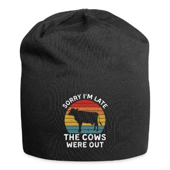 Désolé je suis en retard Les vaches étaient dehors - Bonnet en jersey - noir - Devant