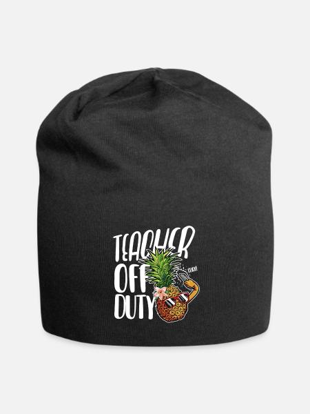 Teacher Off Duty End Of School Teacher - Jersey Beanie - black