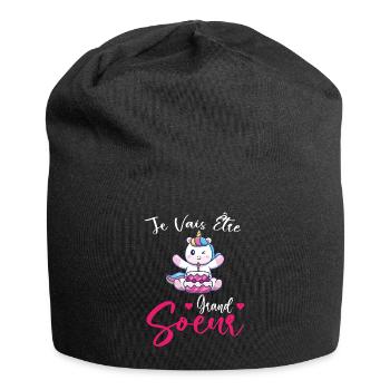 Je Vais Être Grand Soeur - Bonnet en jersey - noir - Devant