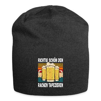Richtig schön den Rachen Tapezieren Trinkspruch - Jersey-Beanie - Anthrazit - Vorne
